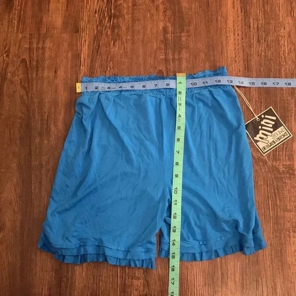 Young Fabulous & Broke Girls Ruffle Trim Shorts Blue Sz 12 NWT